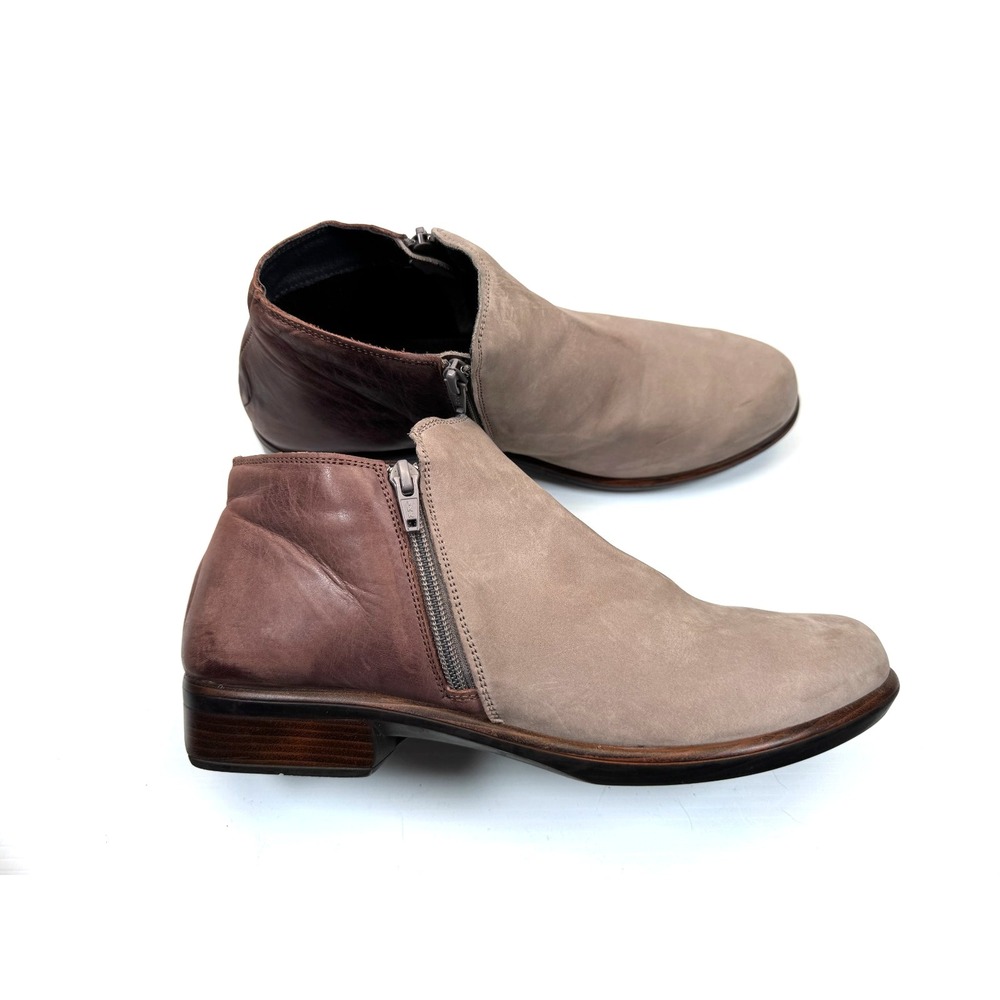 Naot Helm Ankle Boots Women 42 US 11-11.5 Leather Zip Closure Round Toe Booties